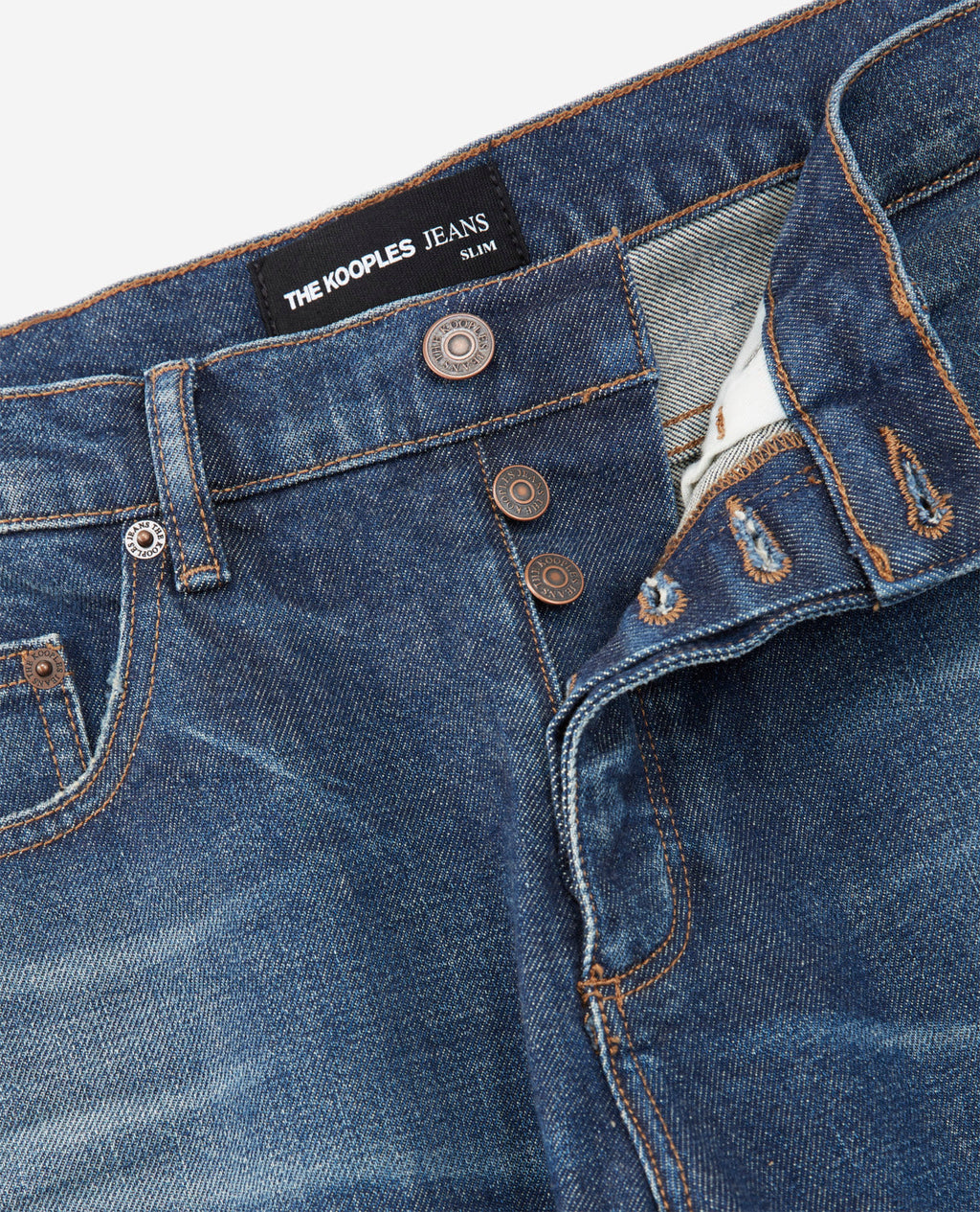 The Kooples - Vaqueros Slim Cinco Bolsillos Azul Lavado - Hombre