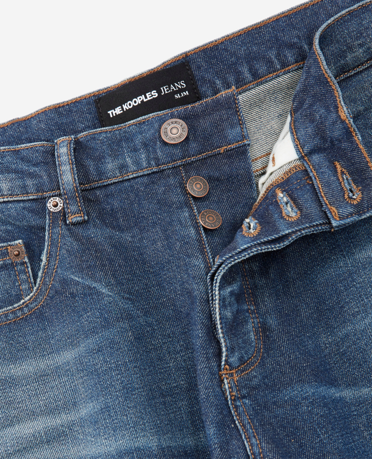 The Kooples - Vaqueros Slim Cinco Bolsillos Azul Lavado - Hombre