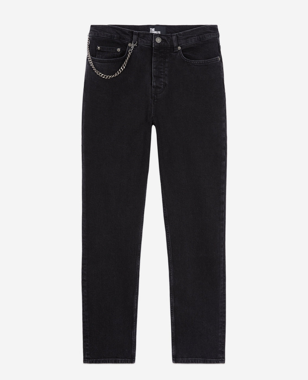 The Kooples - Jean Slim Noir Avec Chaine - Homme