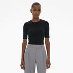 T-Shirt Crop - Noir - Femme
