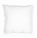Housse De Coussin En Lin Lavé À Finitions Frangées Hmellowfrange - Blanc