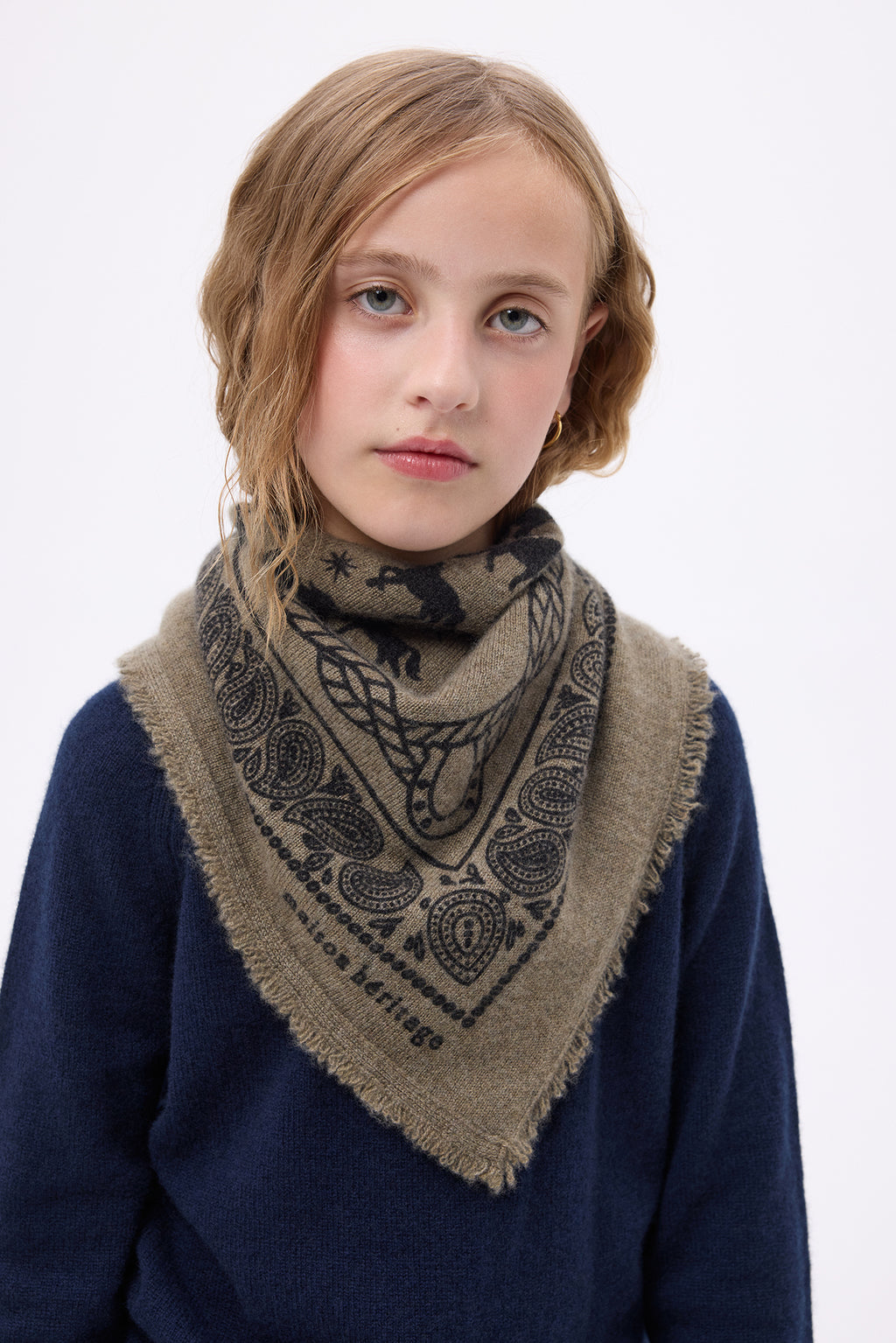 Piccolo bandana Horse - Verde kaki Nero - Bambino