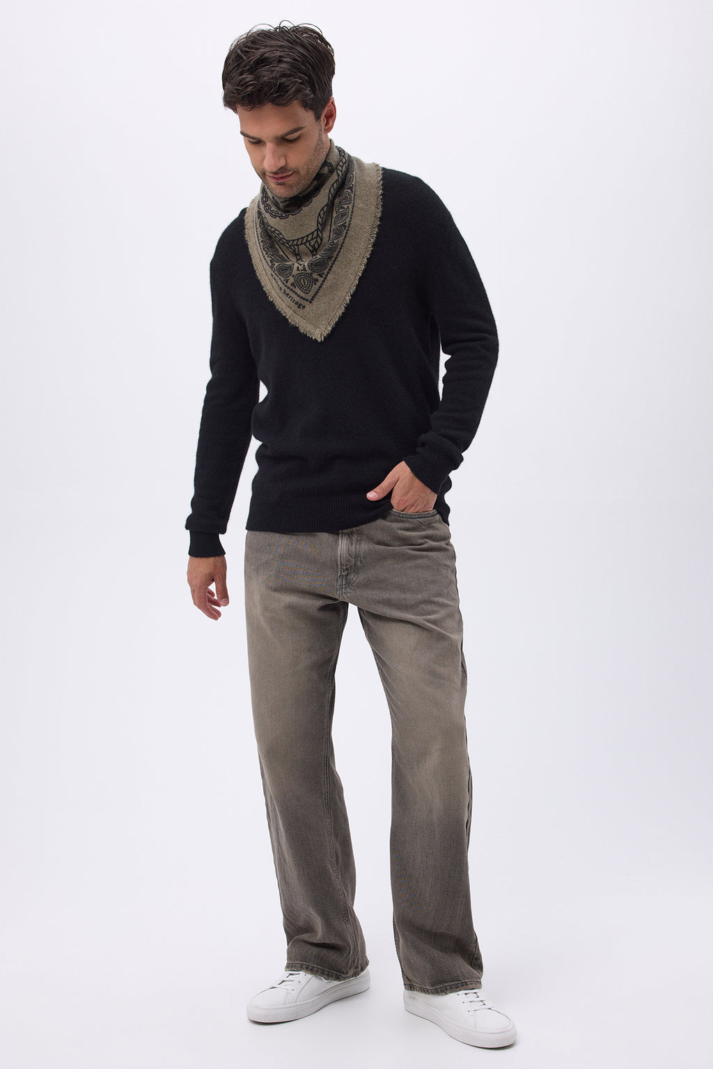 Mała Bandana Horse - Khaki Czarny - Męska