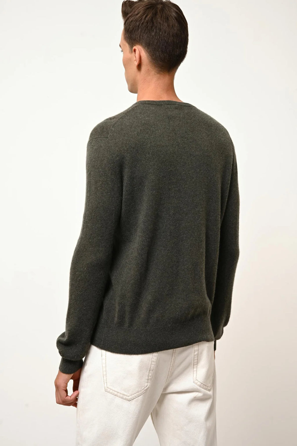 Pull Col Rond - Howard - Kaki Chiné