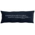 Screen-Printed Washed Linen Cushion Cover - Black