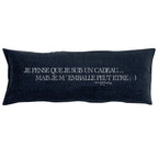 Screen-Printed Washed Linen Cushion Cover - Black