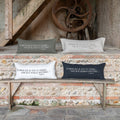 Housse De Coussin Sérigraphiée En Lin Lavé - Vert