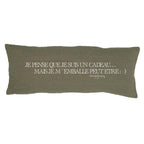 Housse De Coussin Sérigraphiée En Lin Lavé - Vert
