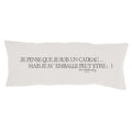 Housse De Coussin Sérigraphiée En Lin Lavé - Blanc