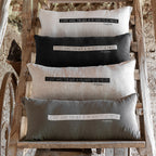 Housse De Coussin Sérigraphiée En Lin Lavé - Noir