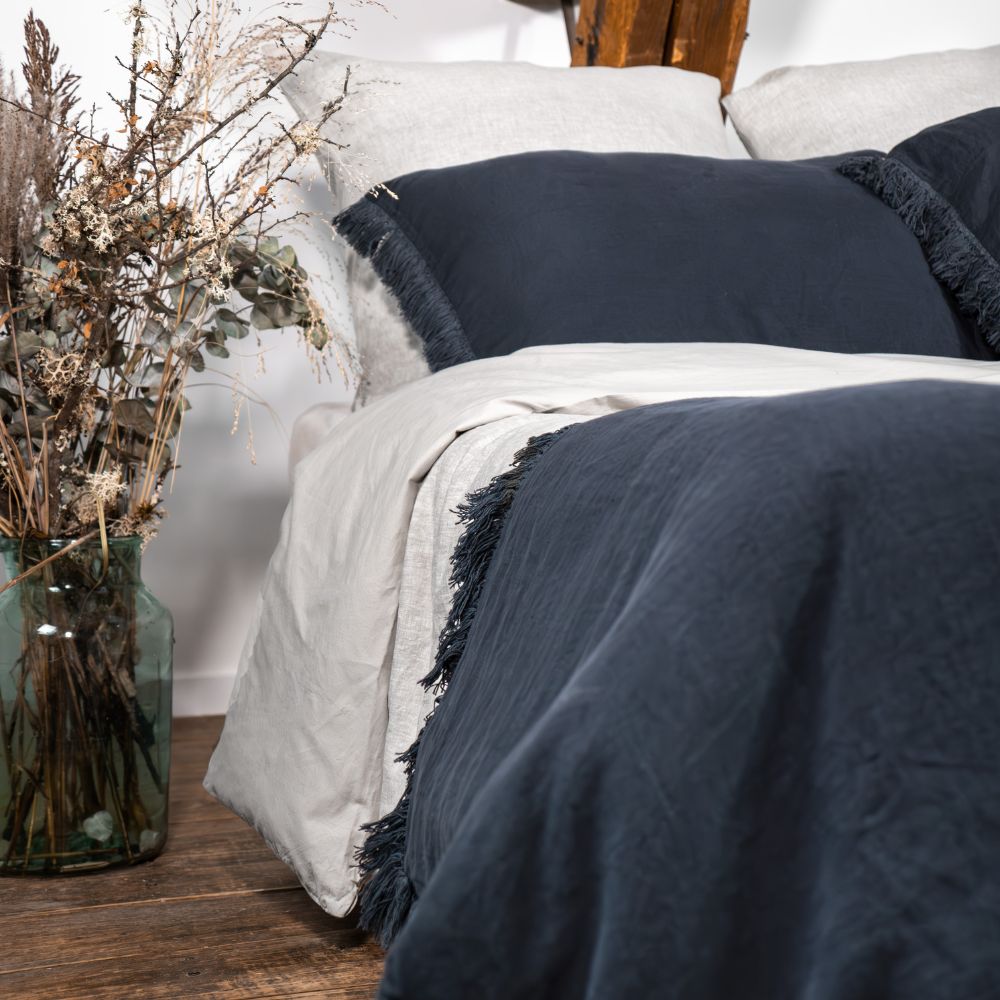 Housse D'Édredon En Lin Lavé - Noir