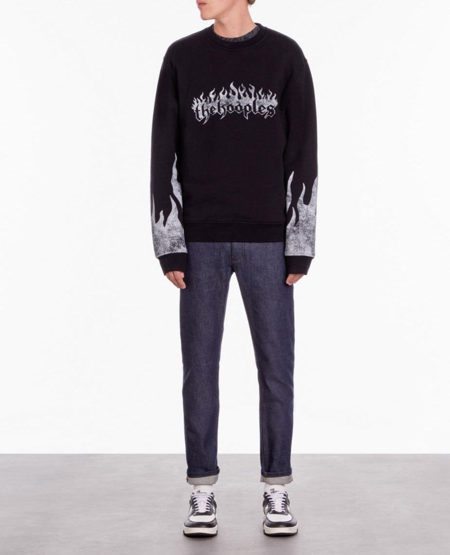 The Kooples - Sweatshirt With The Kooples Flames + Flames Print On The Sleeves - Men