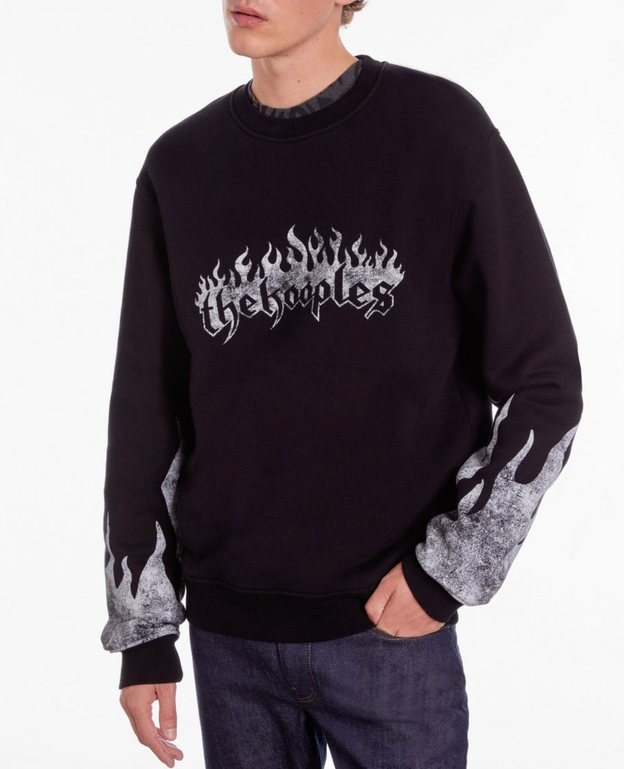 The Kooples - Sweatshirt With The Kooples Flames + Flames Print On The Sleeves - Men