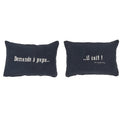 Housse De Coussin Sérigraphiée En Lin Lavé - Noir