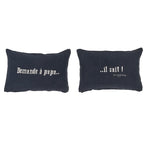 Housse De Coussin Sérigraphiée En Lin Lavé - Noir