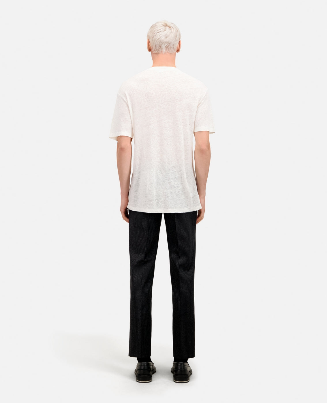 The Kooples - Camiseta De Lino De Manga Corta Con Bordado En El Pecho - Hombre
