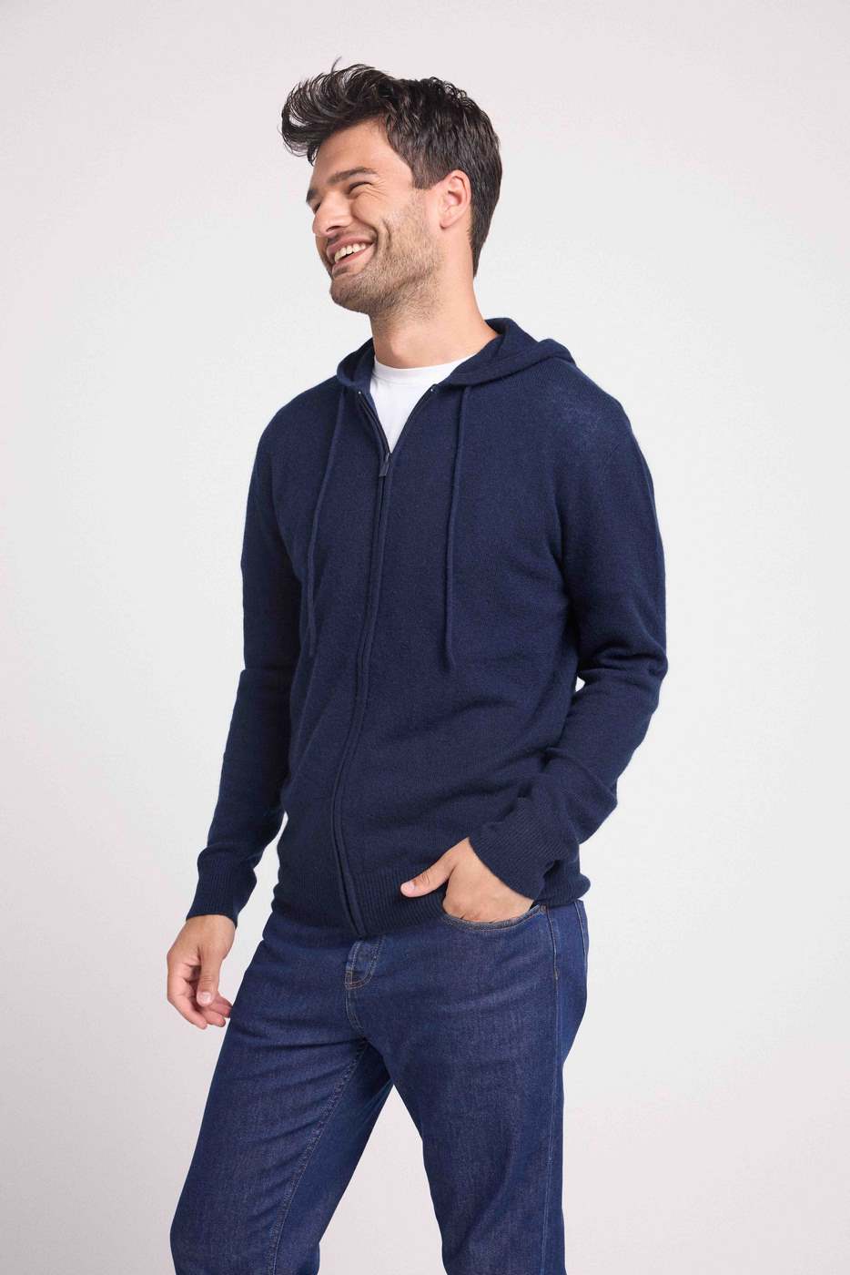 Felpa con zip e cappuccio Hugo - Blu navy - Uomo