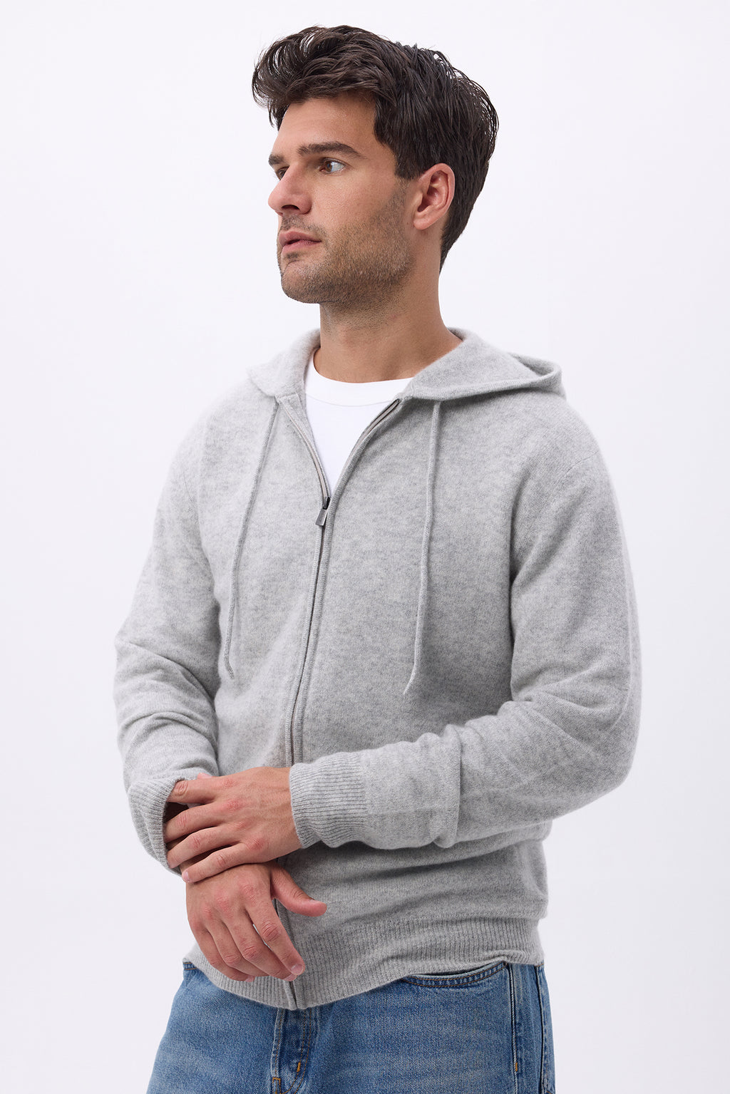 Bluza rozpinana z kapturem H Hugo – Jasnoszary – Mężczyzna