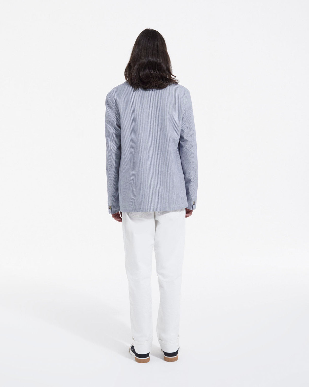 The Kooples - Chaqueta Vestir Azul Bolsillos Estampado Rayas - Hombre