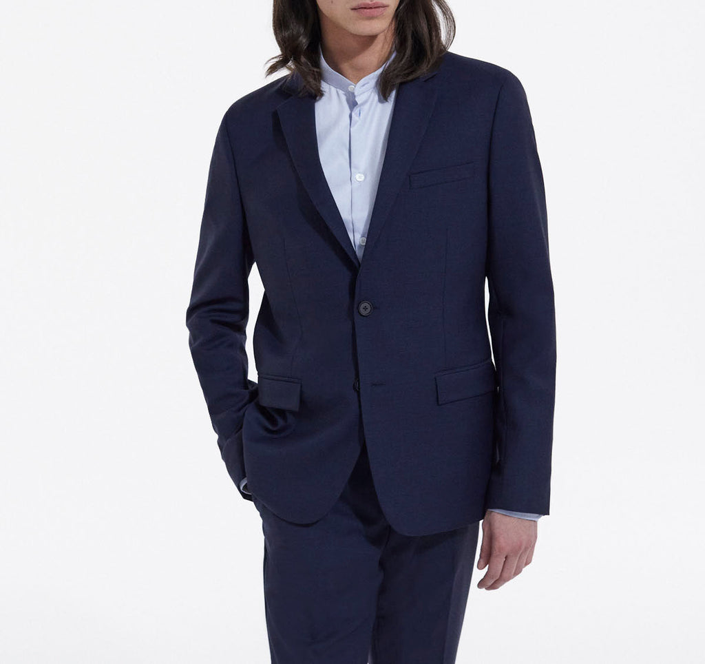 The Kooples - Chaqueta de traje azul con botones y cuello sastre - Hombre