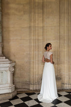 Vestido largo Lou - Blanco seda