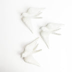 Set of 3 Large Swallows - White