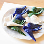 Set of 3 Large Swallows - Green