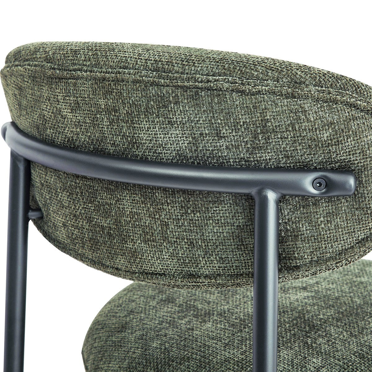 Orla - Set of 2 Bar Stools - Chenille Fabric - Green