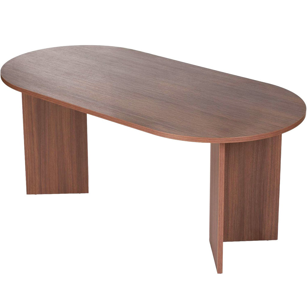 Suna - Ovale Eettafel - Notenhoutmotief