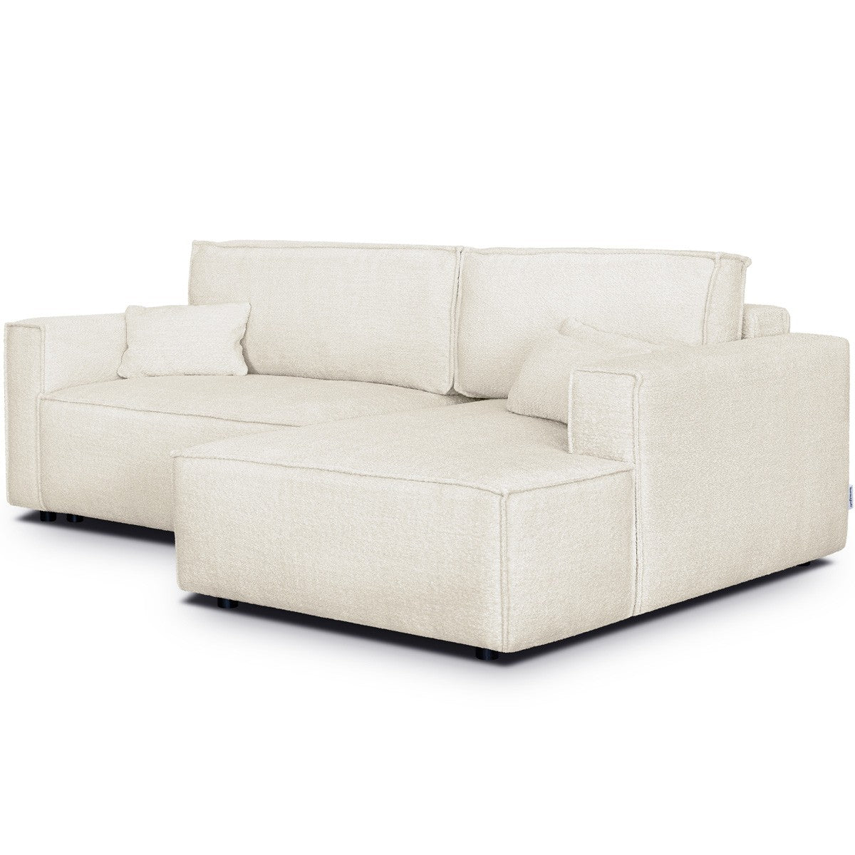 Asti - Højrevendt Sovesofa Hjørnesofa - Bouclé-Stof - Beige