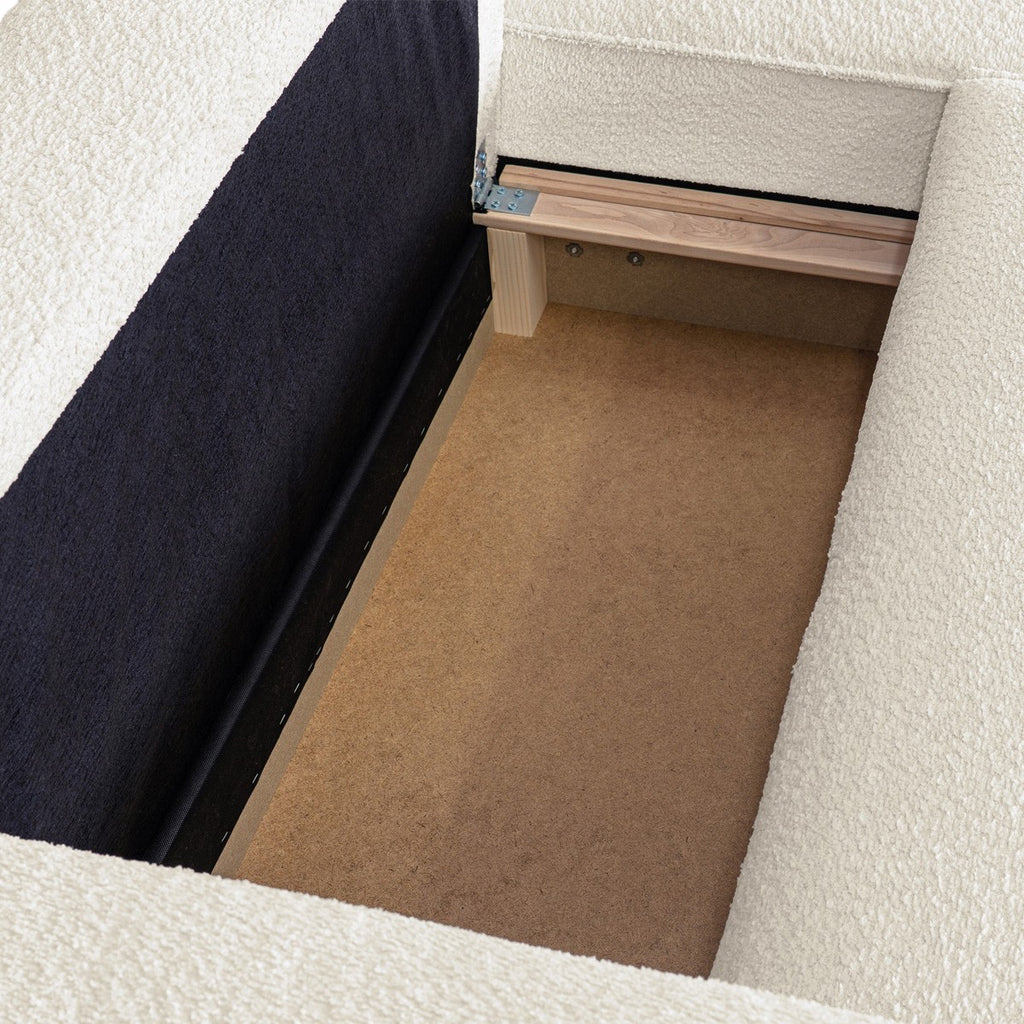 Asti - Højrevendt Sovesofa Hjørnesofa - Bouclé-Stof - Beige