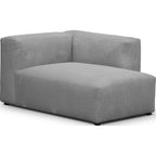 Modulo - Canapé d'Angle à Droite Modulable avec Méridienne 4 Places en Velours Côtelé - Gris Clair
