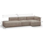 Modulo - Modulaire hoekbank rechts - Ribfluweel - Taupe