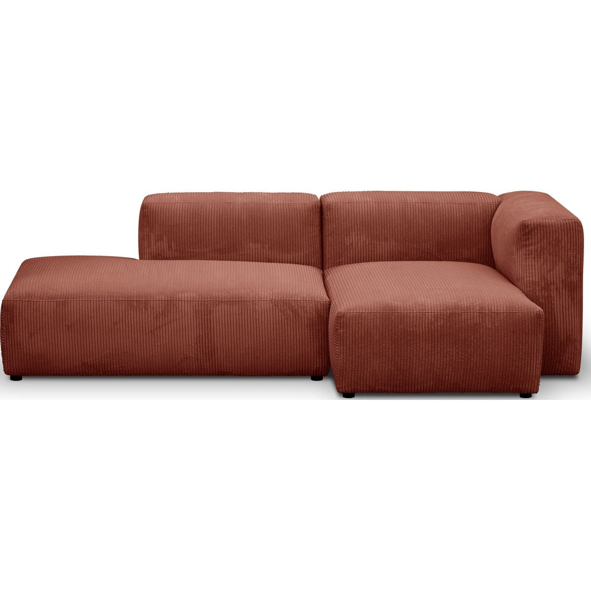 Modulo - Modulaire Hoekbank Rechts - Ribfluweel - Roestbruin