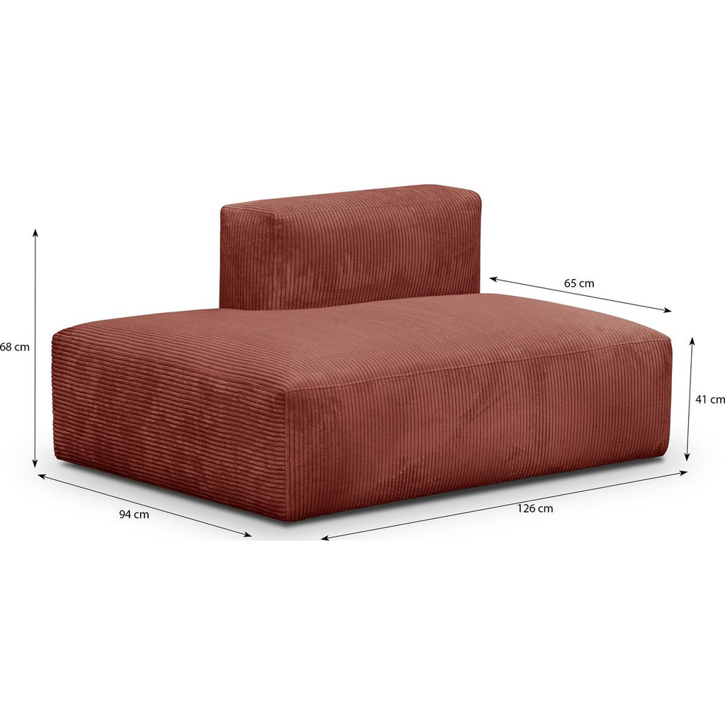 Modulo - Modulaire Hoekbank Rechts - Ribfluweel - Roestbruin