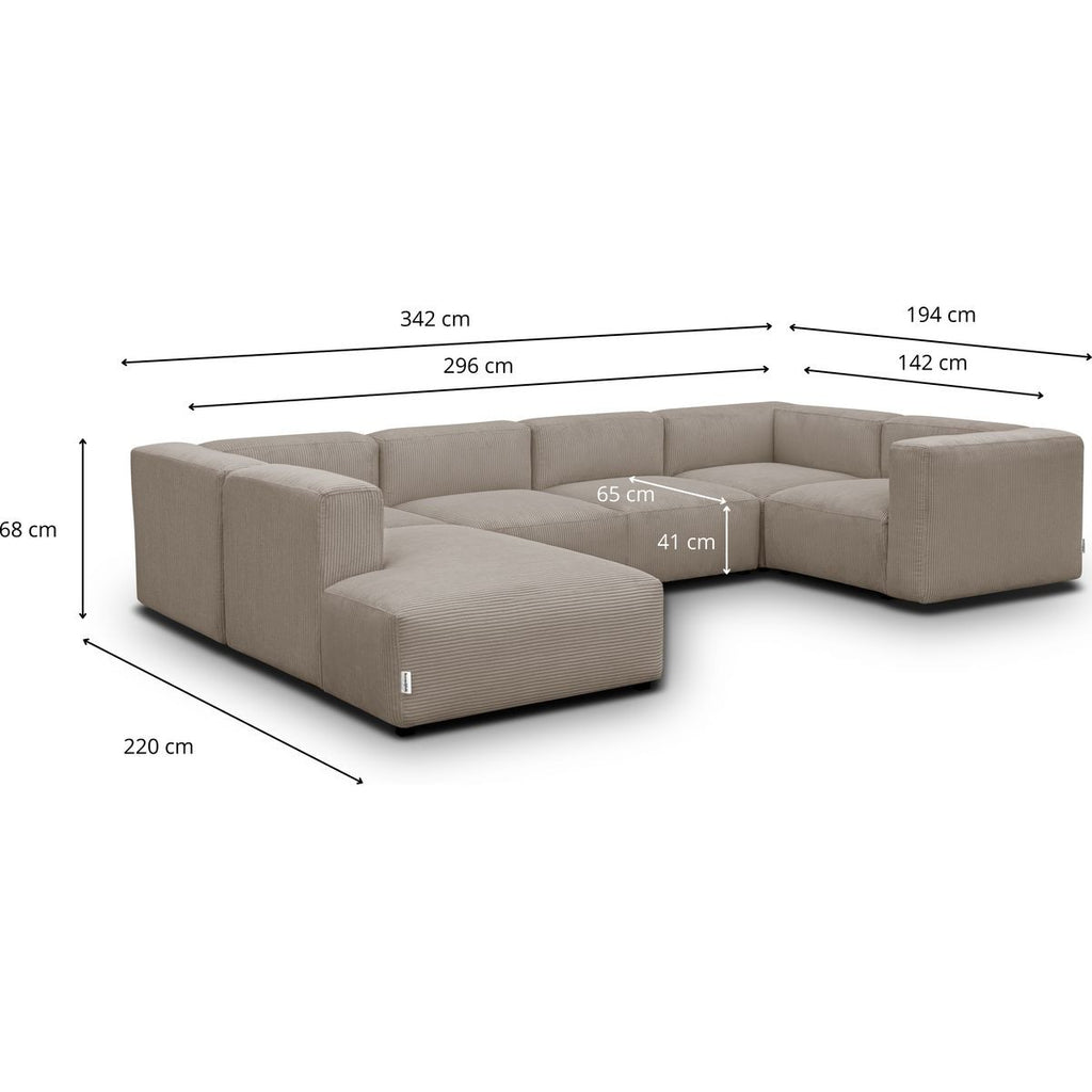Modulo - Panoramische Modulaire Bank - Ribfluweel - Taupe
