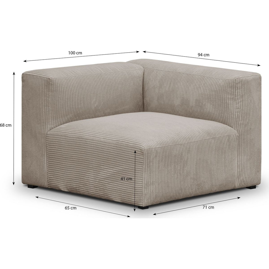 Modulo - Panoramische Modulaire Bank - Ribfluweel - Taupe