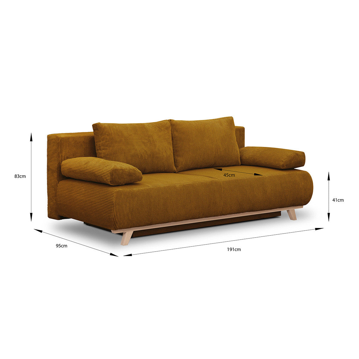 Laria - Bäddsoffa - Manchester - Senapsgul