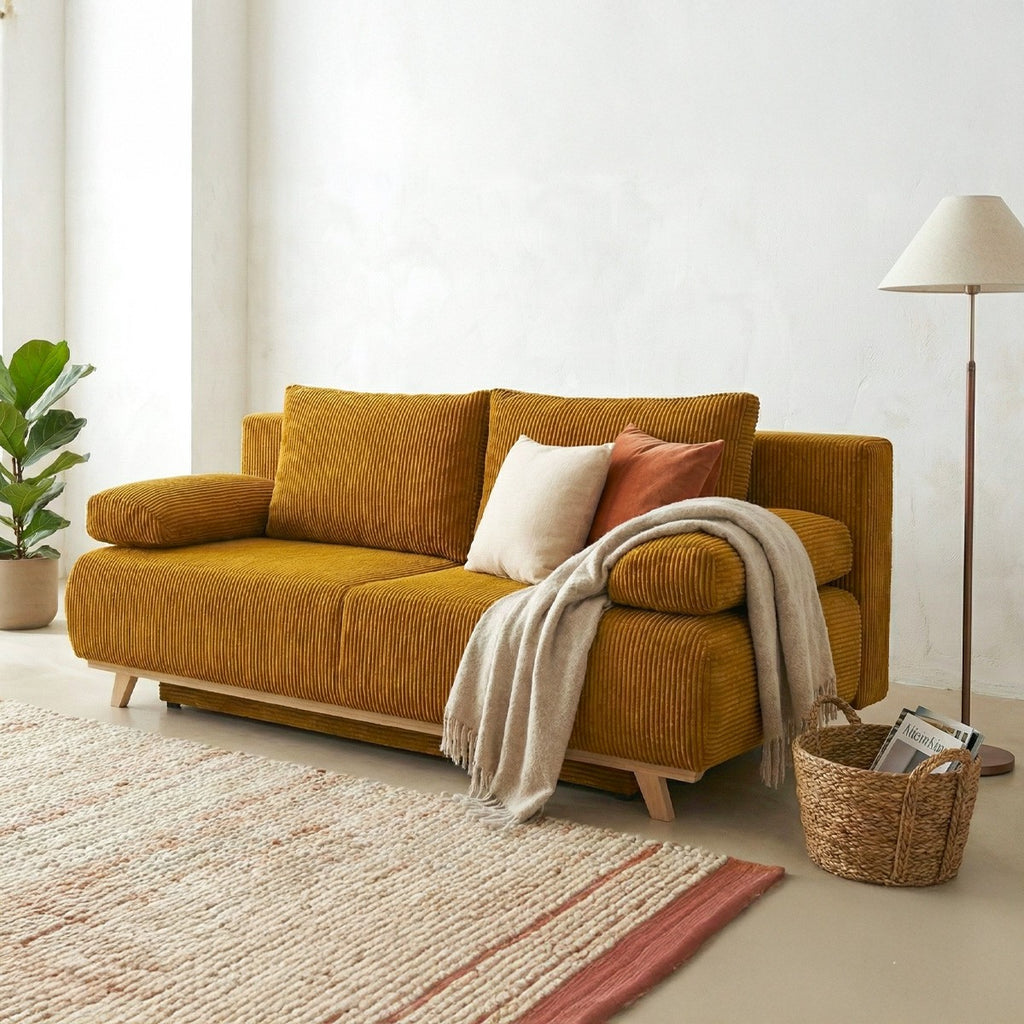 Laria - Bäddsoffa - Manchester - Senapsgul