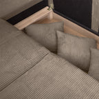 Marceau - Left-Hand Corner Sofa Bed - Corduroy - Taupe