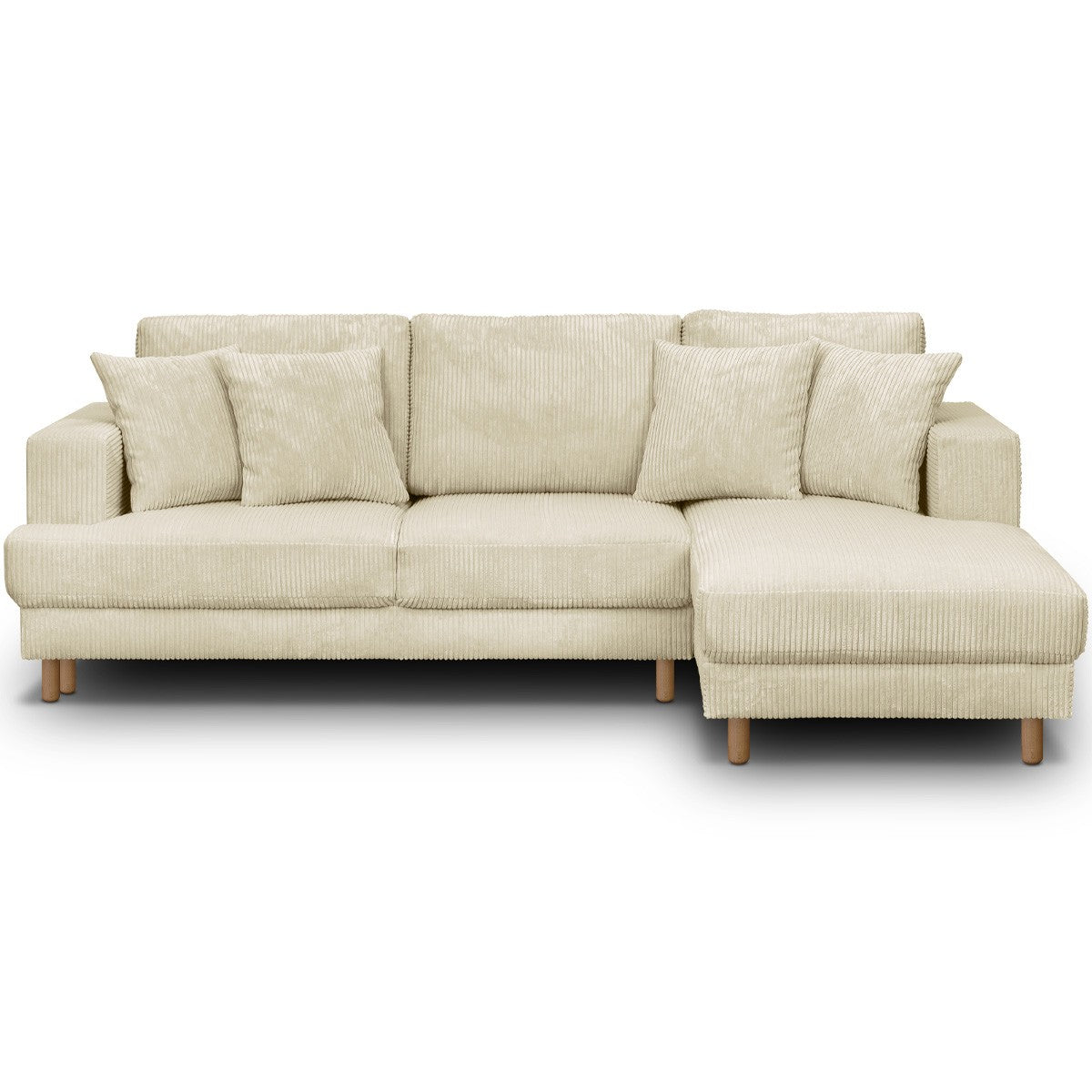 Marceau - Hoekslaapbank rechts - Ribfluweel - Beige