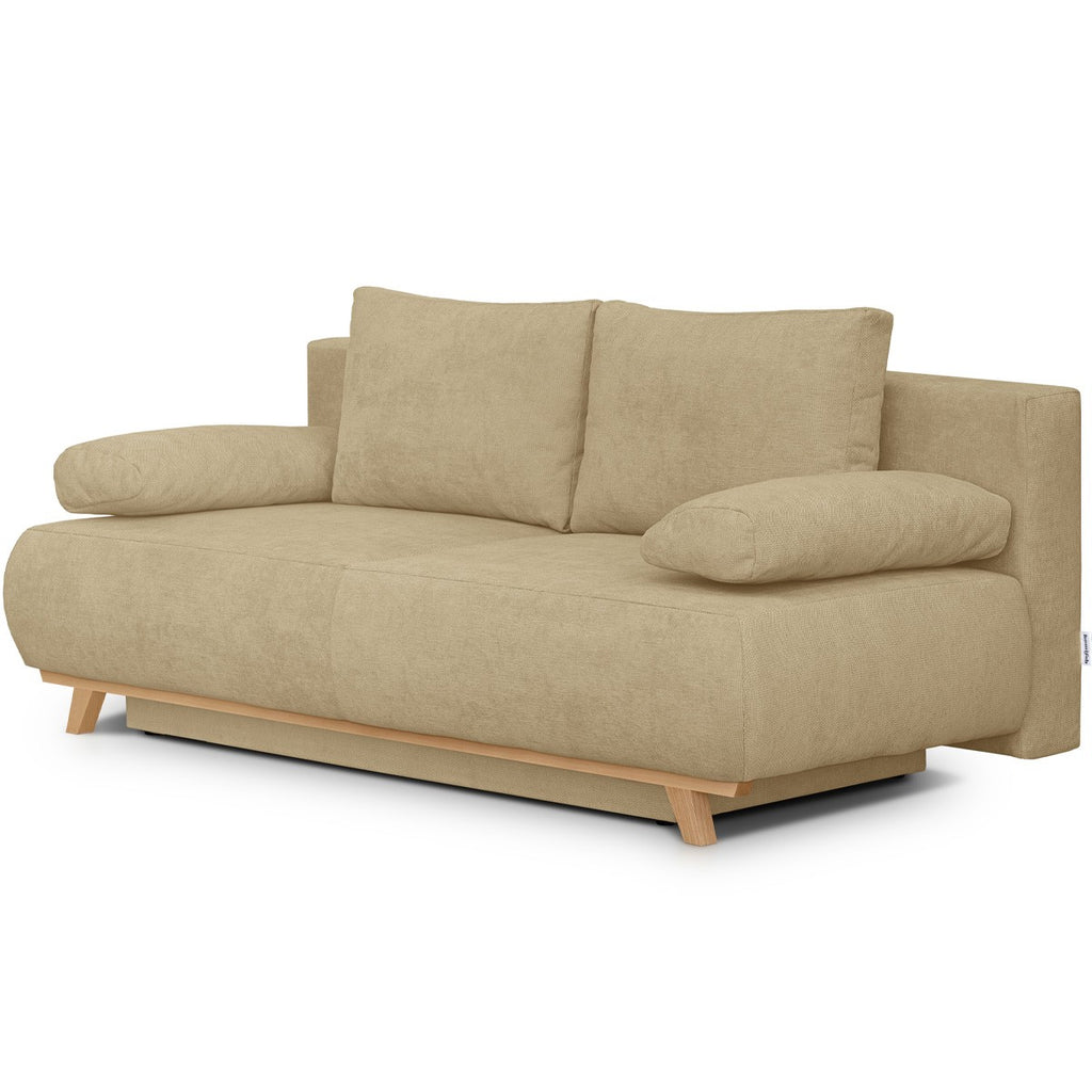 Laria - Sofa Rozkładana - Tkanina Szenilowa - Miodowa