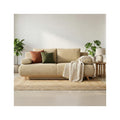 Laria - Sofa Rozkładana - Tkanina Szenilowa - Miodowa