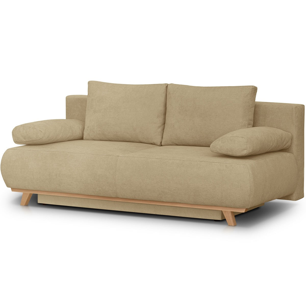 Laria - Sofa Rozkładana - Tkanina Szenilowa - Miodowa