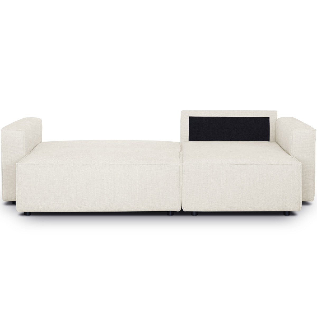 Livia – Ecksofa mit Schlaffunktion, wechselseitig montierbar – Chenille – Beige