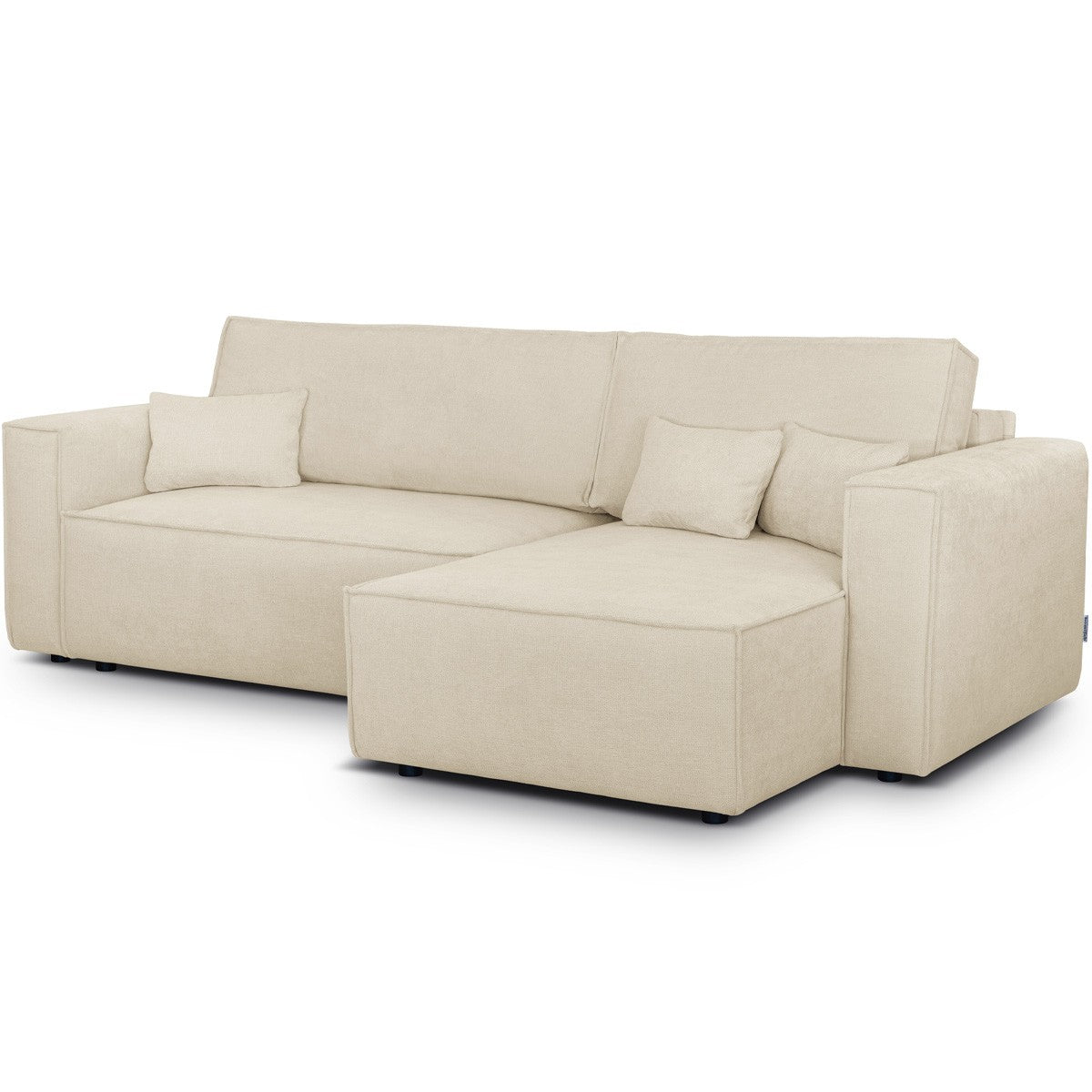 Livia - Vändbar Bäddsoffa Med Divan - Chenilletyg - Mörkbeige