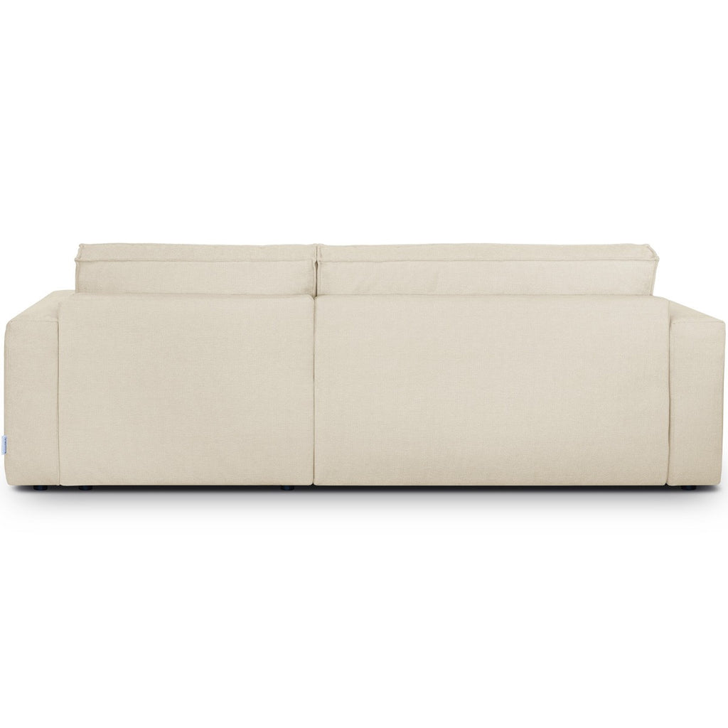 Livia - Vändbar Bäddsoffa Med Divan - Chenilletyg - Mörkbeige