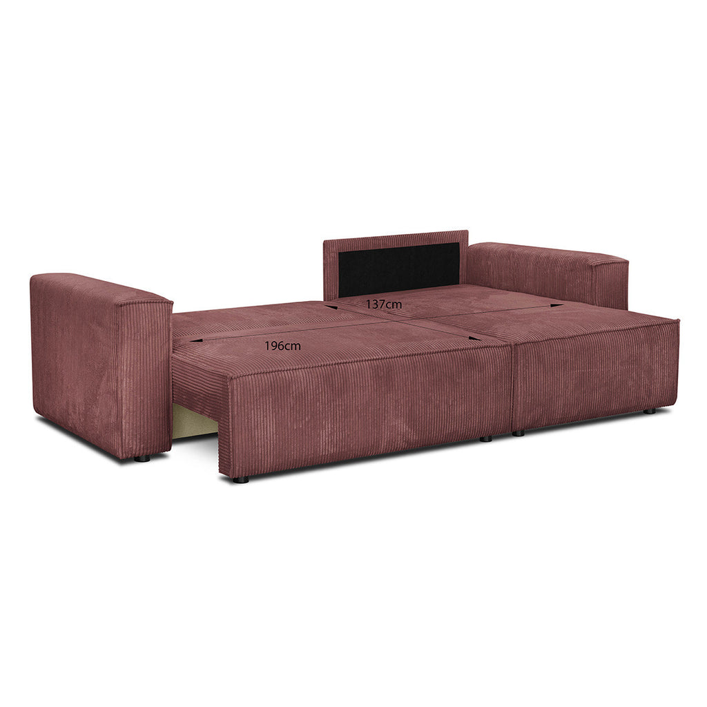 Livia - Vändbar Bäddsoffa - Manchester - Gammelrosa