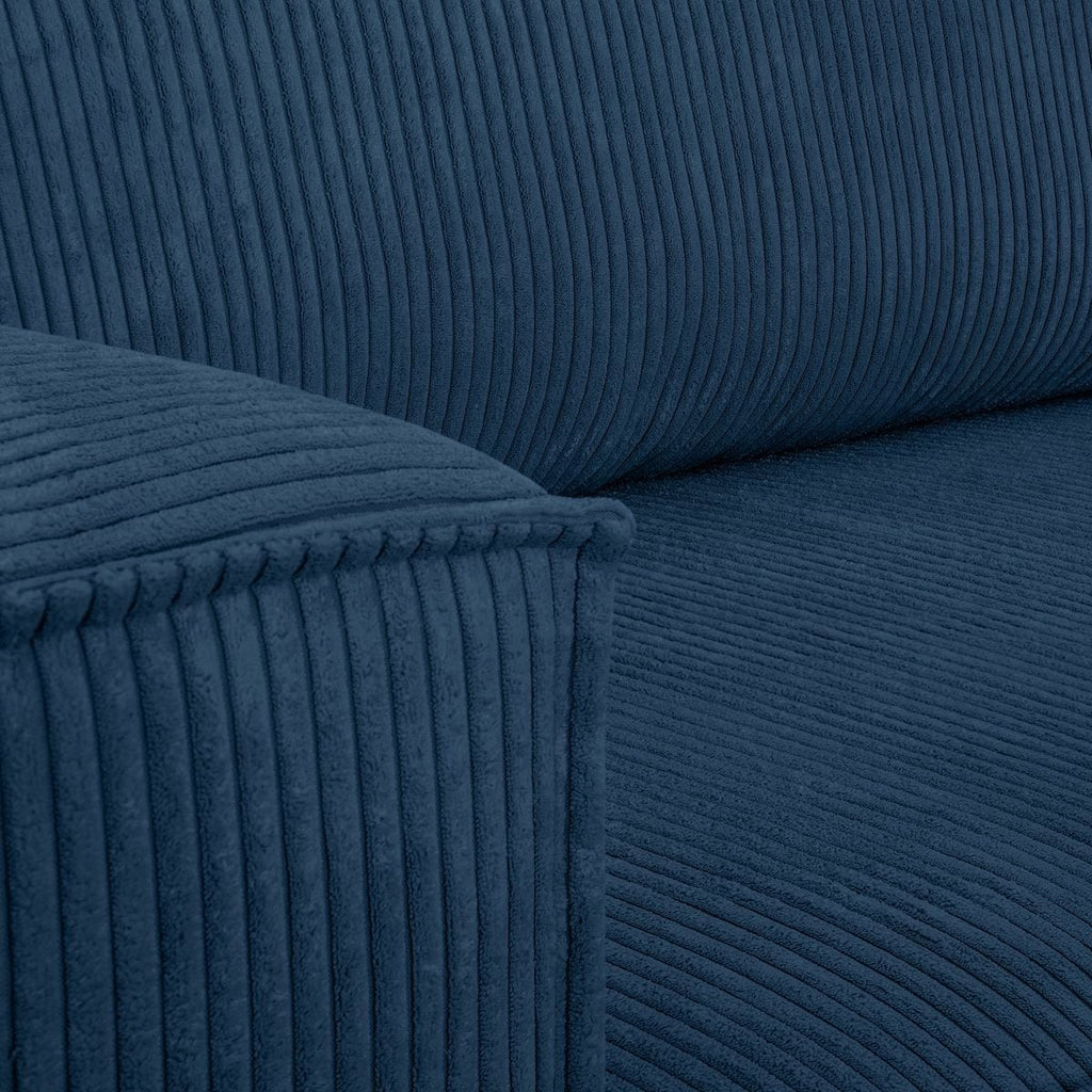 Livia - Sofá de esquina convertible reversible - Pana - Azul
