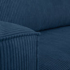 Livia - Sofá de esquina convertible reversible - Pana - Azul